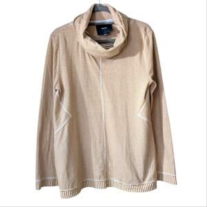 Maeve Anthropologie Women's Tal Cowl Neck Tunic White Tan Size Large